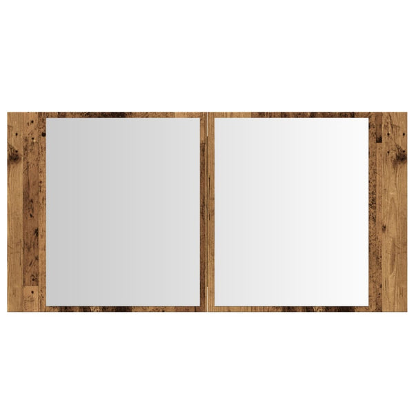 LED-Spiegelschrank Altholz-Optik 90cm