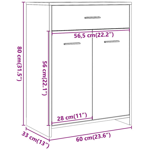 Betongrauer Badezimmerschrank 60x80 cm