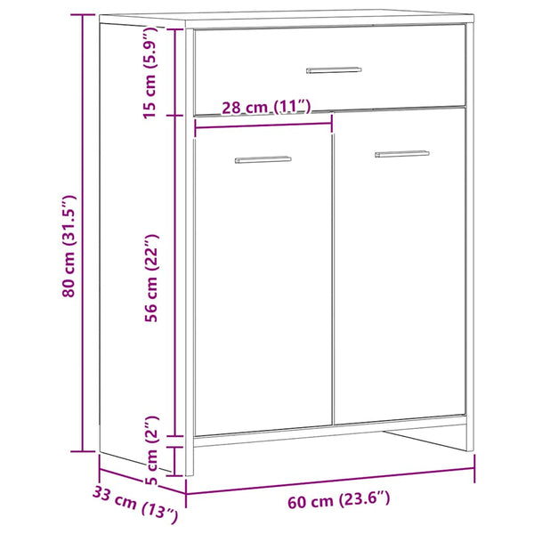 Badschrank Artisan Eiche 60x80 cm
