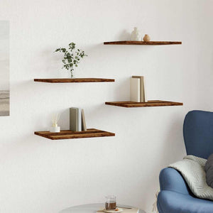 vidaXL Étagères murales 4 pcs Aspect bois de récupération 40x30x1,5 cm Bois d'ingénierie