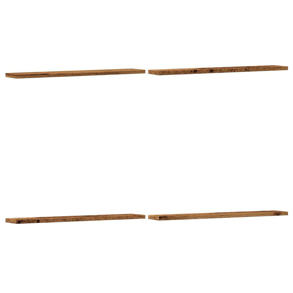 vidaXL Étagères murales 4 pcs Aspect bois de récupération 60x20x1,5 cm Bois d'ingénierie