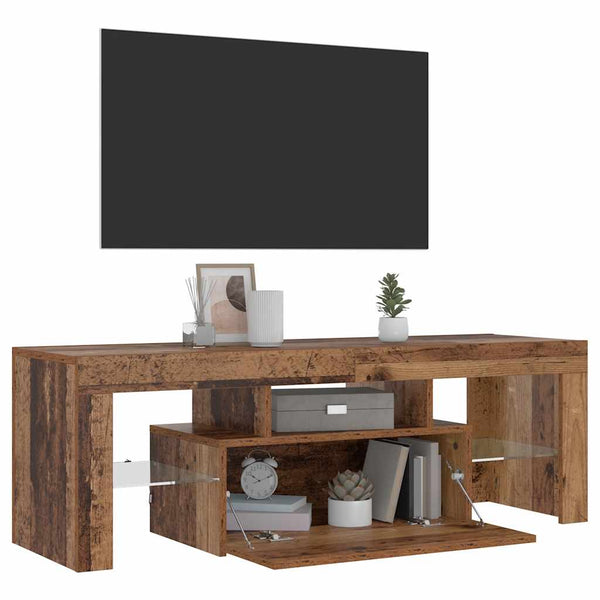 TV-Schrank mit LED Altholz-Optik 120 cm