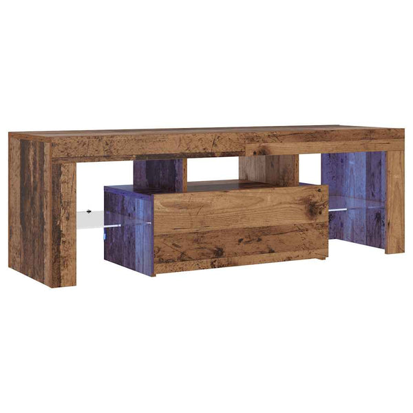 TV-Schrank mit LED Altholz-Optik 120 cm