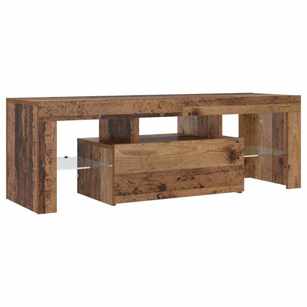 TV-Schrank mit LED Altholz-Optik 120 cm