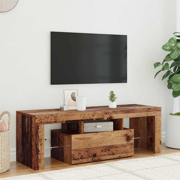 TV-Schrank mit LED Altholz-Optik 120 cm