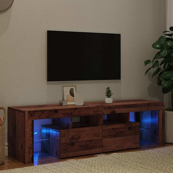 TV-Schrank mit LED Altholz-Optik 140 cm