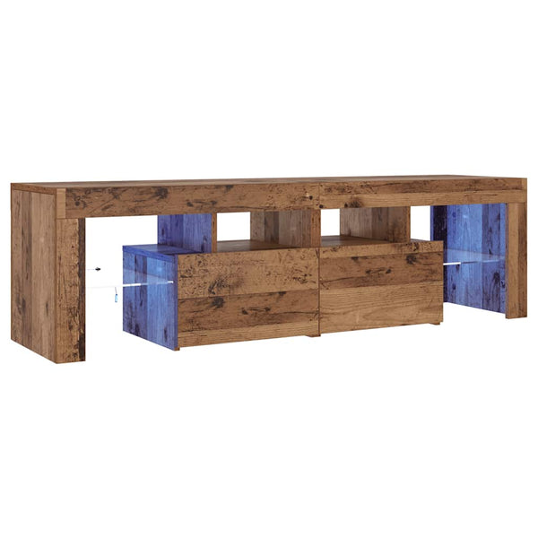 TV-Schrank mit LED Altholz-Optik 140 cm
