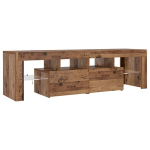 TV-Schrank mit LED Altholz-Optik 140 cm