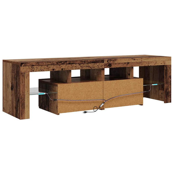 TV-Schrank mit LED Altholz-Optik 140 cm