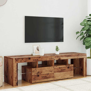TV-Schrank mit LED Altholz-Optik 140 cm