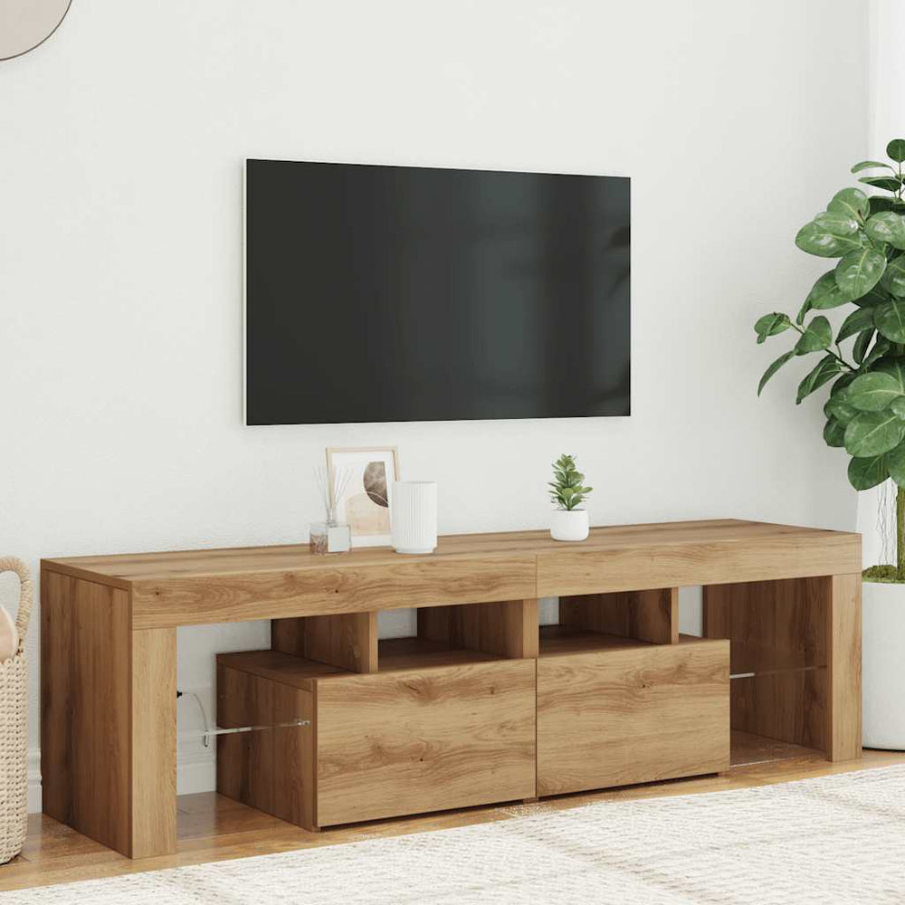 TV-Schrank mit LED Artisan-Eiche 140 cm