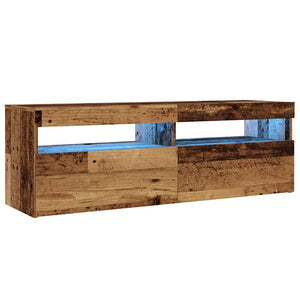Meuble TV vidaXL avec LED aspect bois de récupération 120x35x40 cm bois d'ingénierie