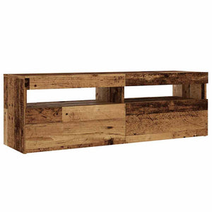 Meuble TV vidaXL avec LED aspect bois de récupération 120x35x40 cm bois d'ingénierie