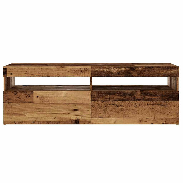 Meuble TV vidaXL avec LED aspect bois de récupération 120x35x40 cm bois d'ingénierie