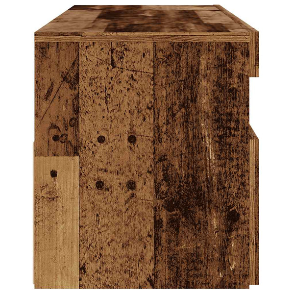 Meuble TV vidaXL avec LED aspect bois de récupération 120x35x40 cm bois d'ingénierie