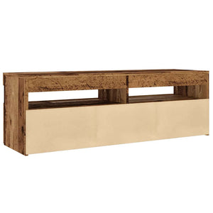 Meuble TV vidaXL avec LED aspect bois de récupération 120x35x40 cm bois d'ingénierie