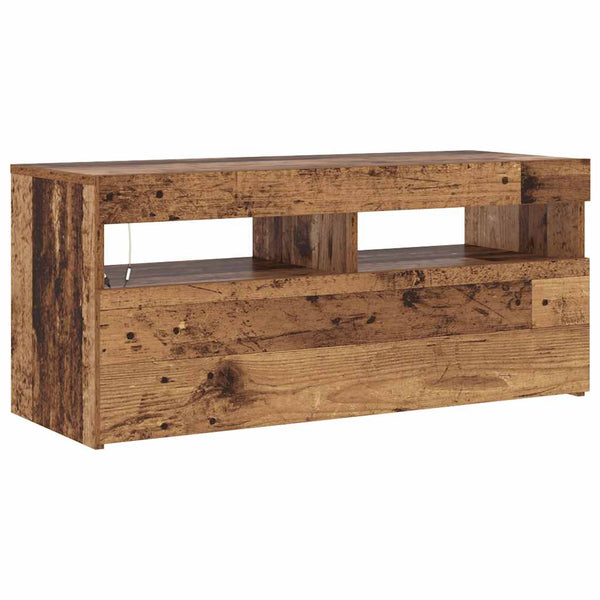 TV-Schrank mit LED Altholz-Optik 90 cm