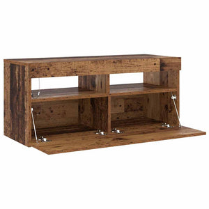 TV-Schrank mit LED Altholz-Optik 90 cm