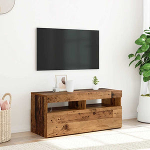 TV-Schrank mit LED Altholz-Optik 90 cm