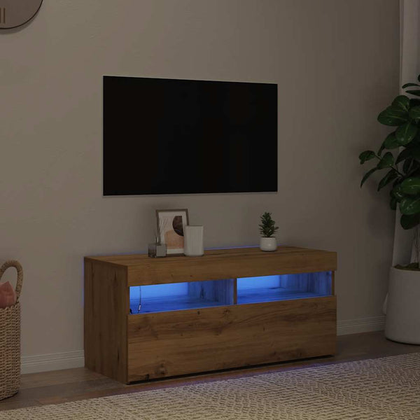 TV-Schrank Artisan-Eiche mit LED 90 cm
