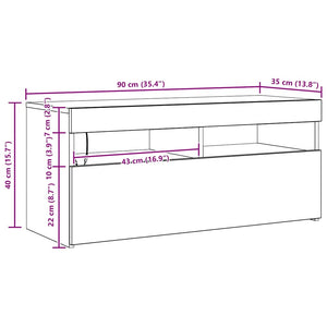 TV-Schrank Artisan-Eiche mit LED 90 cm