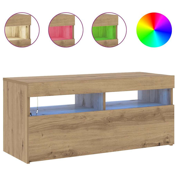 TV-Schrank Artisan-Eiche mit LED 90 cm