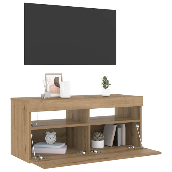 TV-Schrank Artisan-Eiche mit LED 90 cm