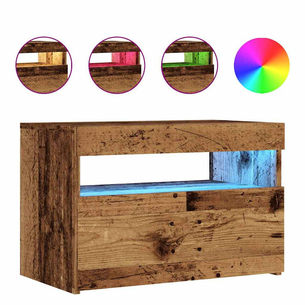 TV-Schrank Altholz-Optik mit LED 60cm
