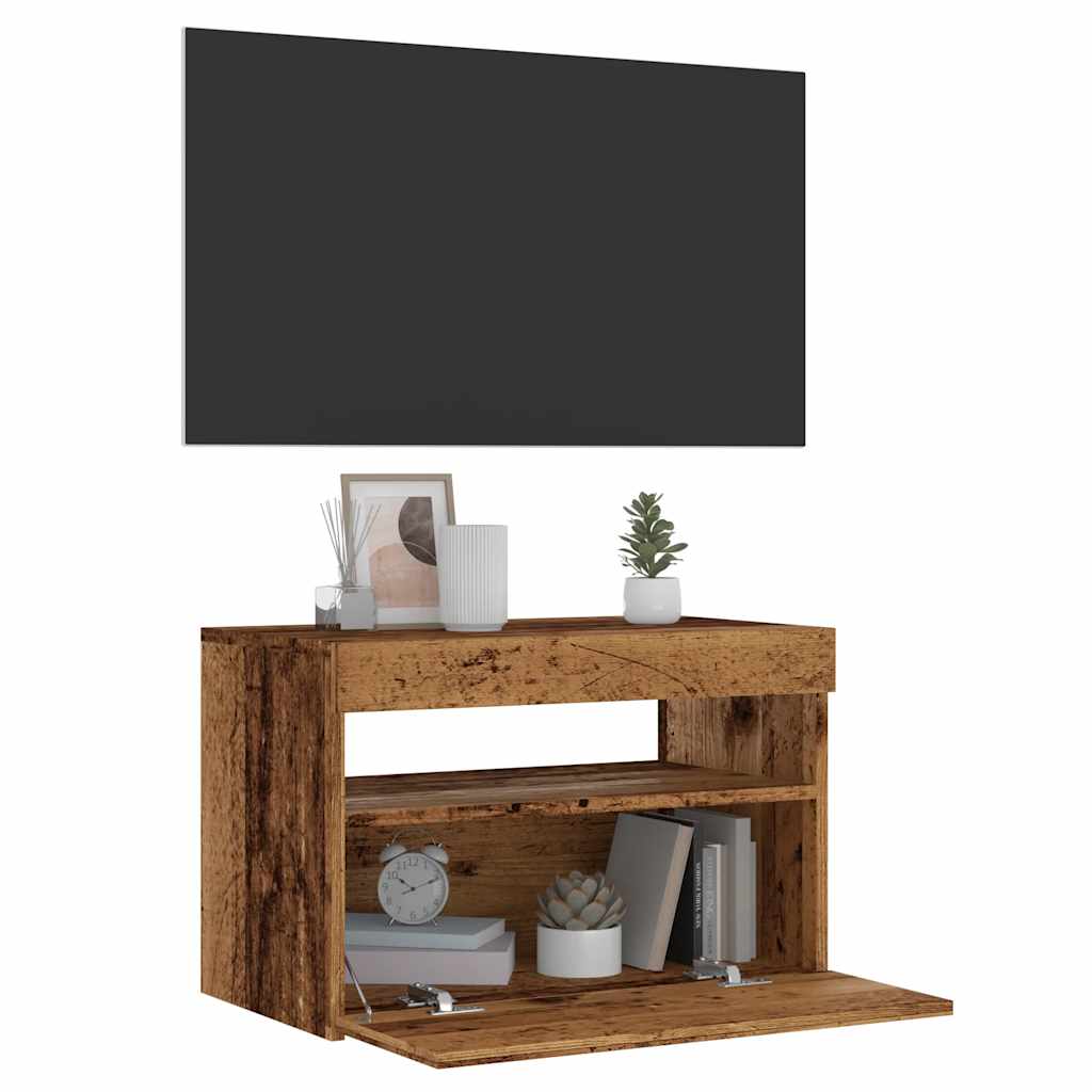 TV-Schrank Altholz-Optik mit LED 60cm