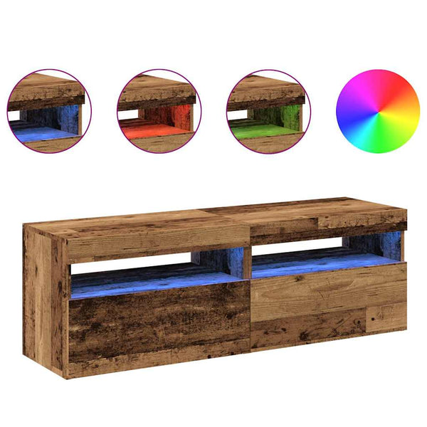 TV-Schränke mit LED Altholz-Optik 2er Set