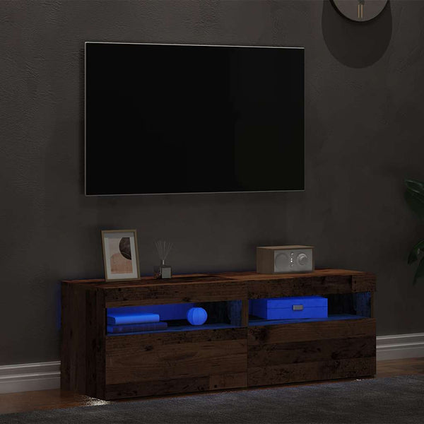 TV-Schränke mit LED Altholz-Optik 2er Set