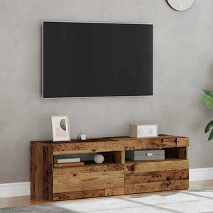 TV-Schränke mit LED Altholz-Optik 2er Set
