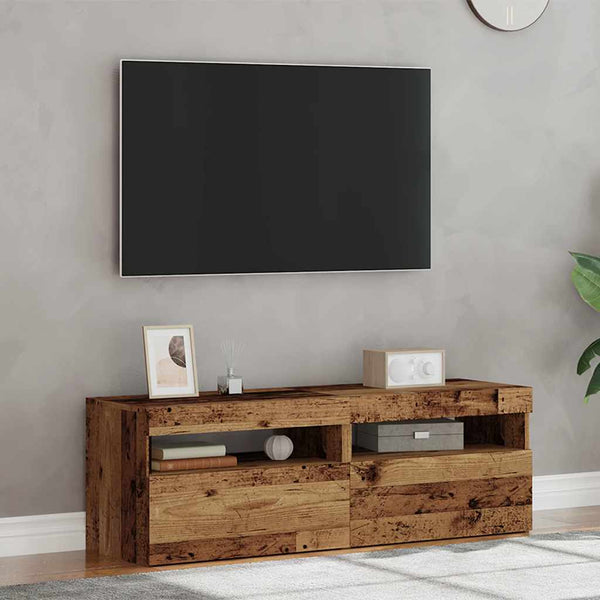 TV-Schränke mit LED Altholz-Optik 2er Set