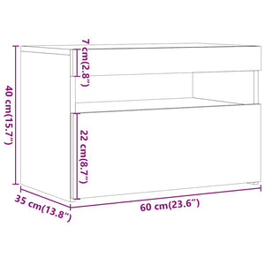 TV-Schrank Artisan-Eiche mit LED 60x40 cm