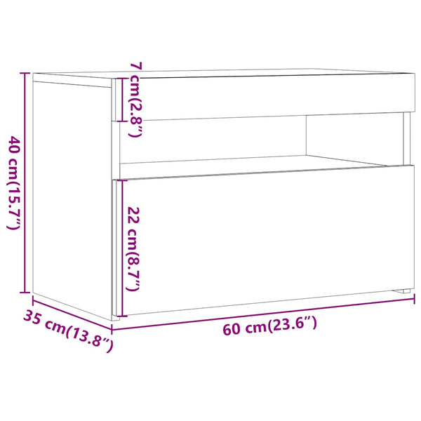 TV-Schrank Artisan-Eiche mit LED 60x40 cm