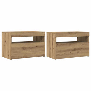 TV-Schränke mit LED Artisan-Eiche 2er Set