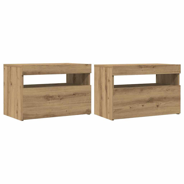 TV-Schränke mit LED Artisan-Eiche 2er Set