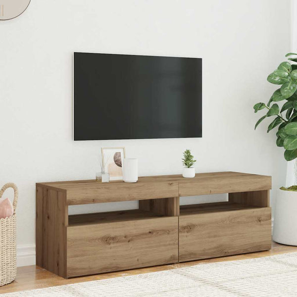 TV-Schränke mit LED Artisan-Eiche 2er Set