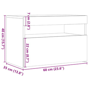 TV-Schränke mit LED Artisan-Eiche 2er Set