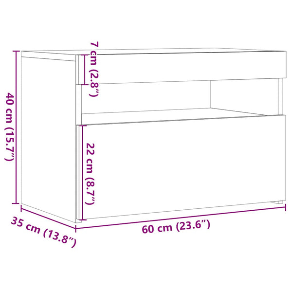 TV-Schränke mit LED Artisan-Eiche 2er Set