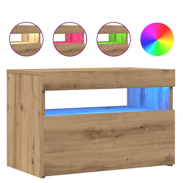 TV-Schränke mit LED Artisan-Eiche 2er Set
