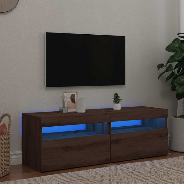 TV-Schränke mit LED Artisan-Eiche 2er Set