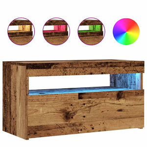 TV-Schrank mit LED Altholz-Optik 75x35x40 cm