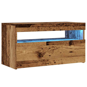 TV-Schrank mit LED Altholz-Optik 75x35x40 cm