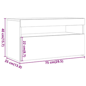 TV-Schrank mit LED Altholz-Optik 75x35x40 cm