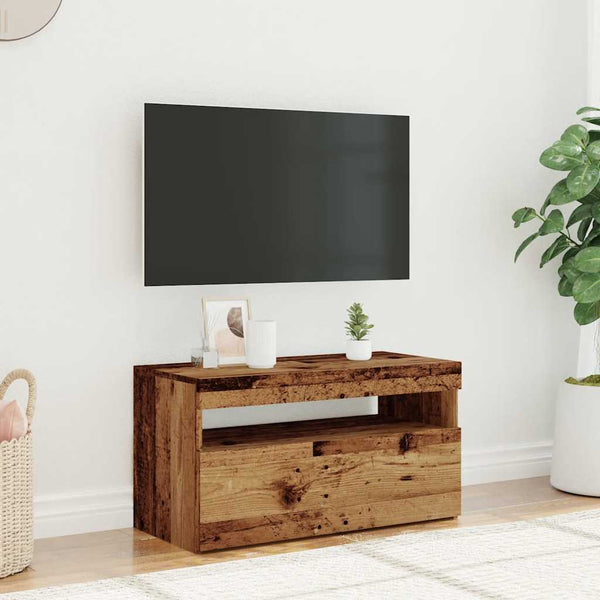 TV-Schrank mit LED Altholz-Optik 75x35x40 cm