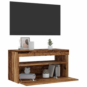 TV-Schrank mit LED Altholz-Optik 75x35x40 cm