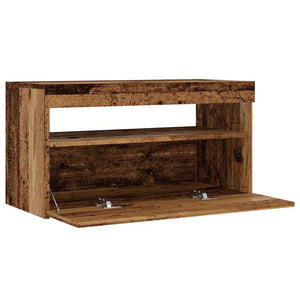 TV-Schrank mit LED Altholz-Optik 75x35x40 cm