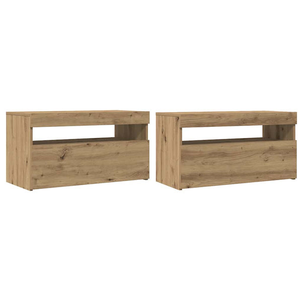 TV-Schrank Artisan-Eiche mit LED 75x35x40 cm
