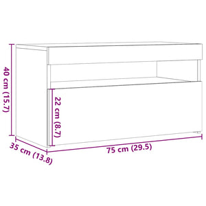 TV-Schrank Artisan-Eiche mit LED 75x35x40 cm